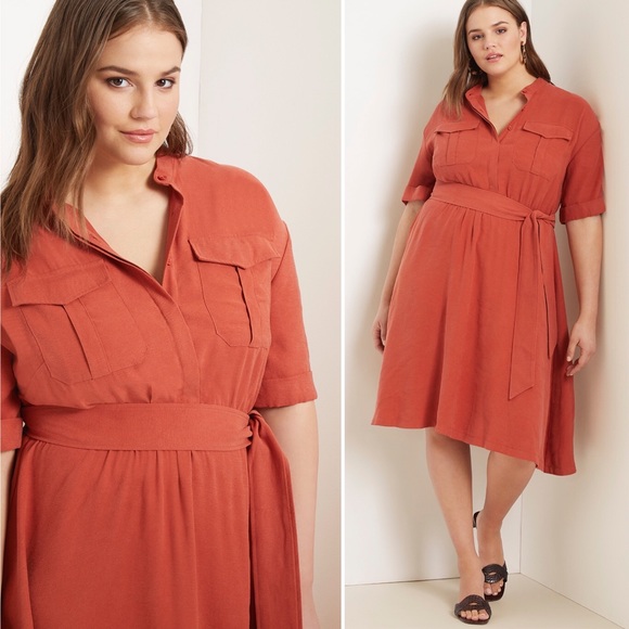 Eloquii Fit and Flare Utility Dress - Picture 1 of 8